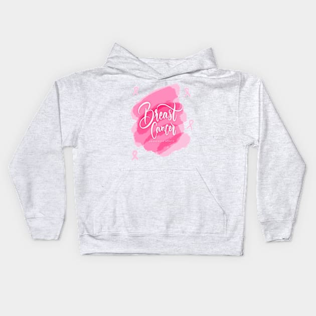 In October We Wear Pink Breast Cancer Awareness Survivor Kids Hoodie by Goods-by-Jojo